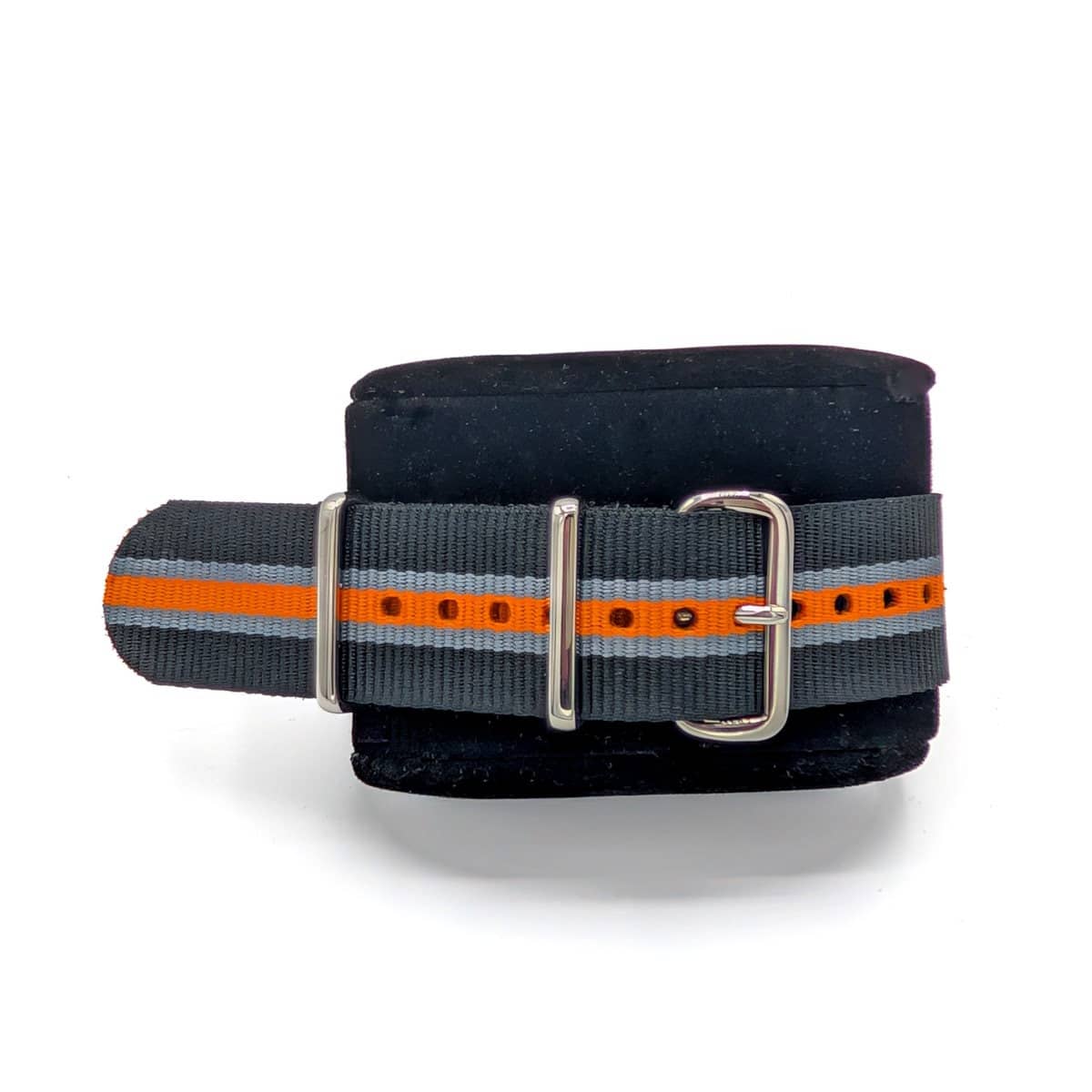 Trendy NATO Strap black, grey and orange - Image 3