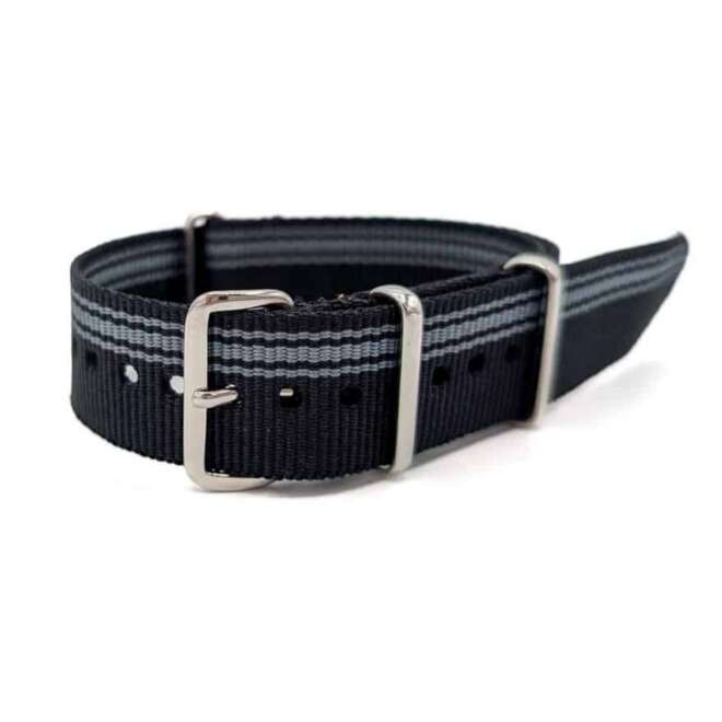 NATO Classic Black and Grey Strap
