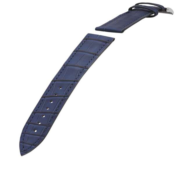 Bracelet de montre Bouveret en cuir d'alligator carbone Silverstone