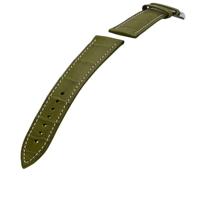 Bracelet de montre Bouveret en cuir d'alligator vintage Louisiana