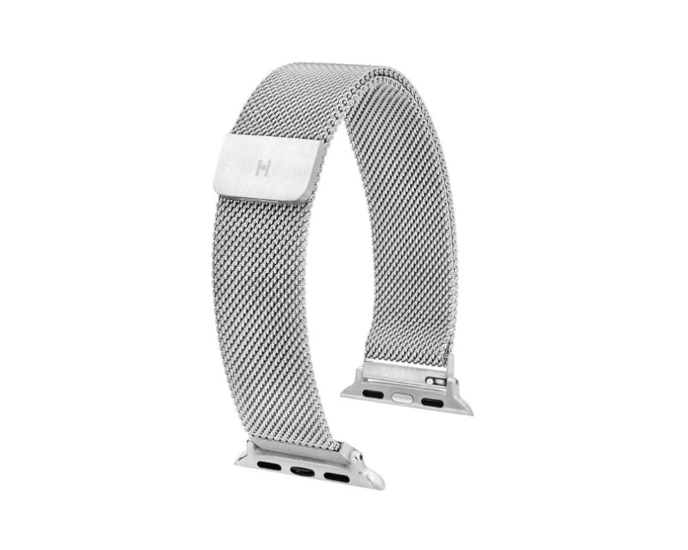 Bracelet Hirsch pour Apple Watch maille milanaise argentée – Image 2