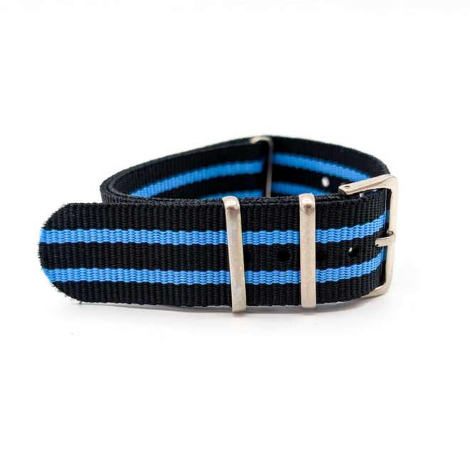 Black and blue NATO Colors watch strap