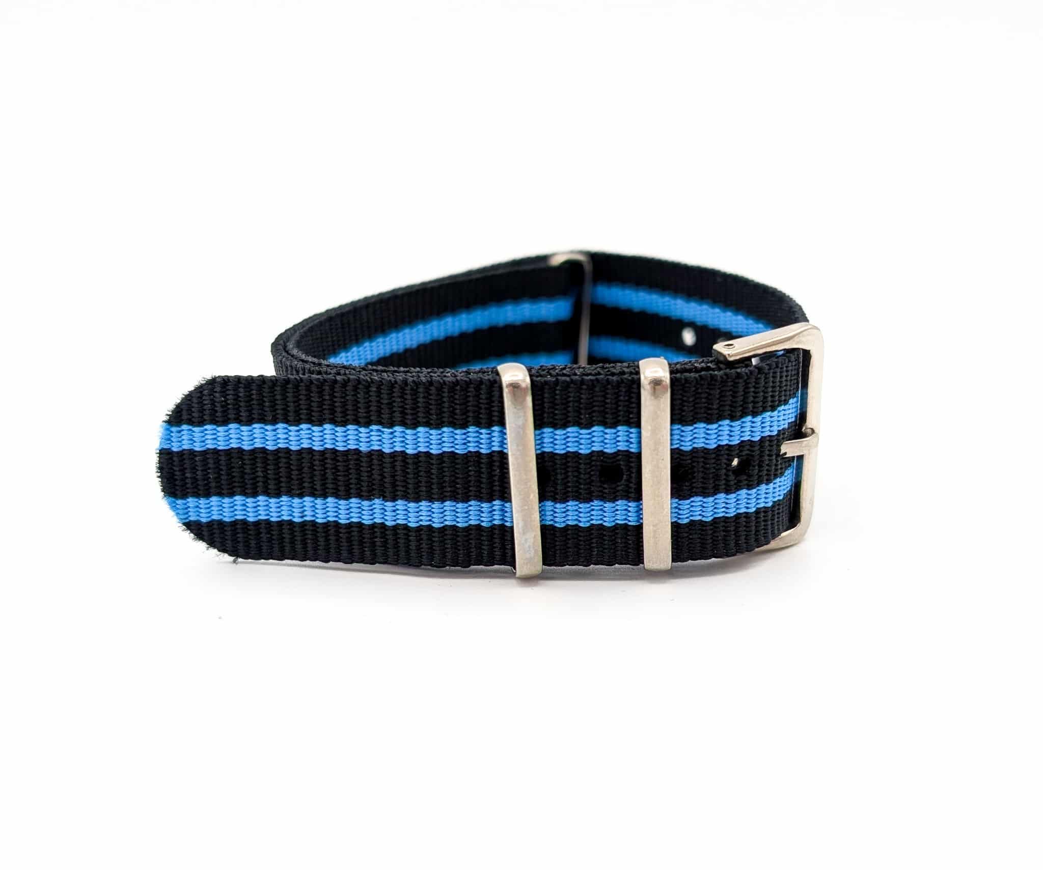 Black and blue NATO Colors watch strap