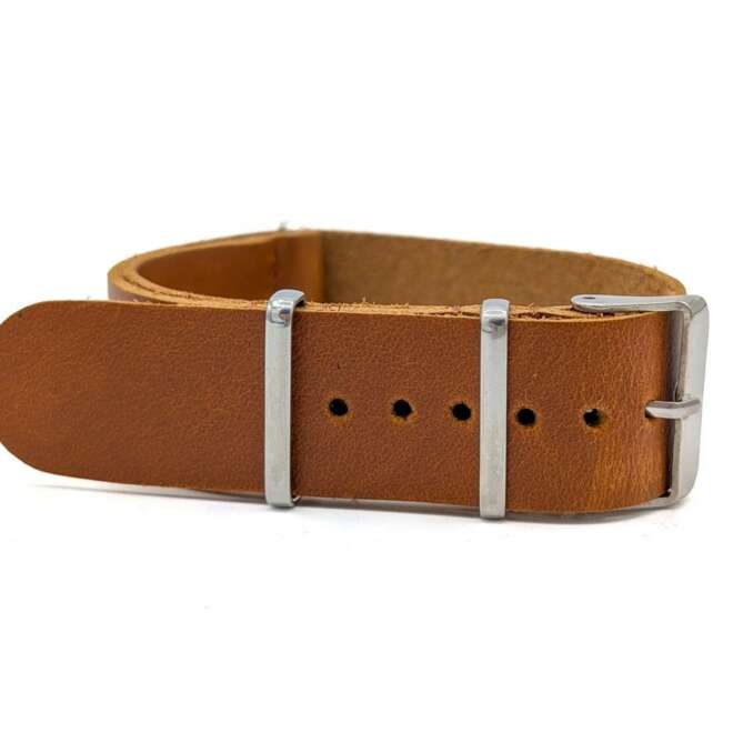 Bracelet NATO Militaire en cuir marron