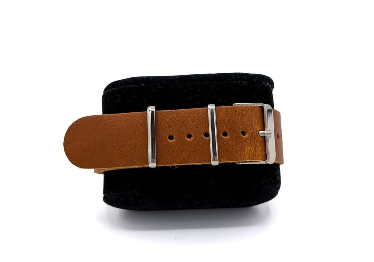 Military NATO Strap in brown leather - Image 2
