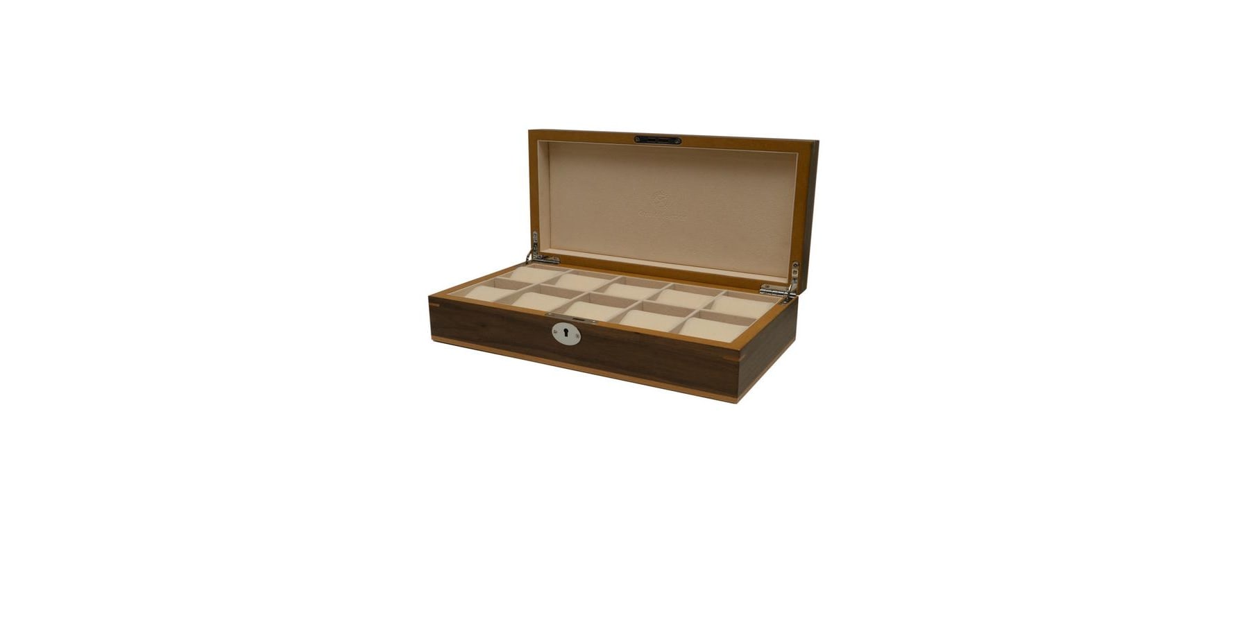 Brown wooden 10-watch box Clipperton by KronoKeeper