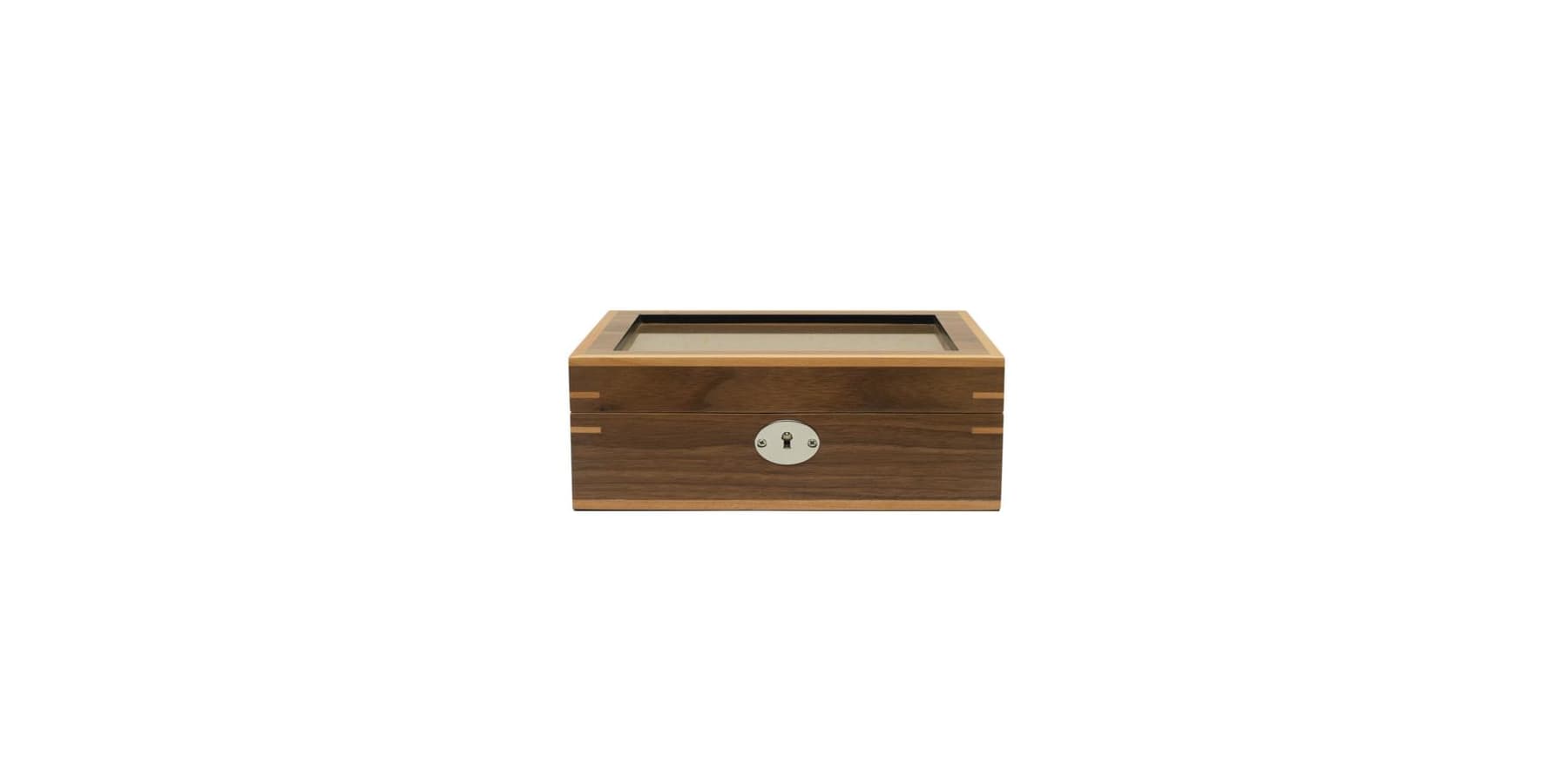 Boîte 6 montres Clipperton en bois marron et couvercle en verre – Image 2