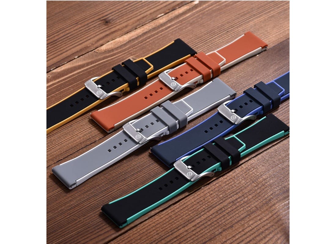 Bracelet de montre Blancpain x Swatch en caoutchouc bicolore KronoKeeper – Image 3