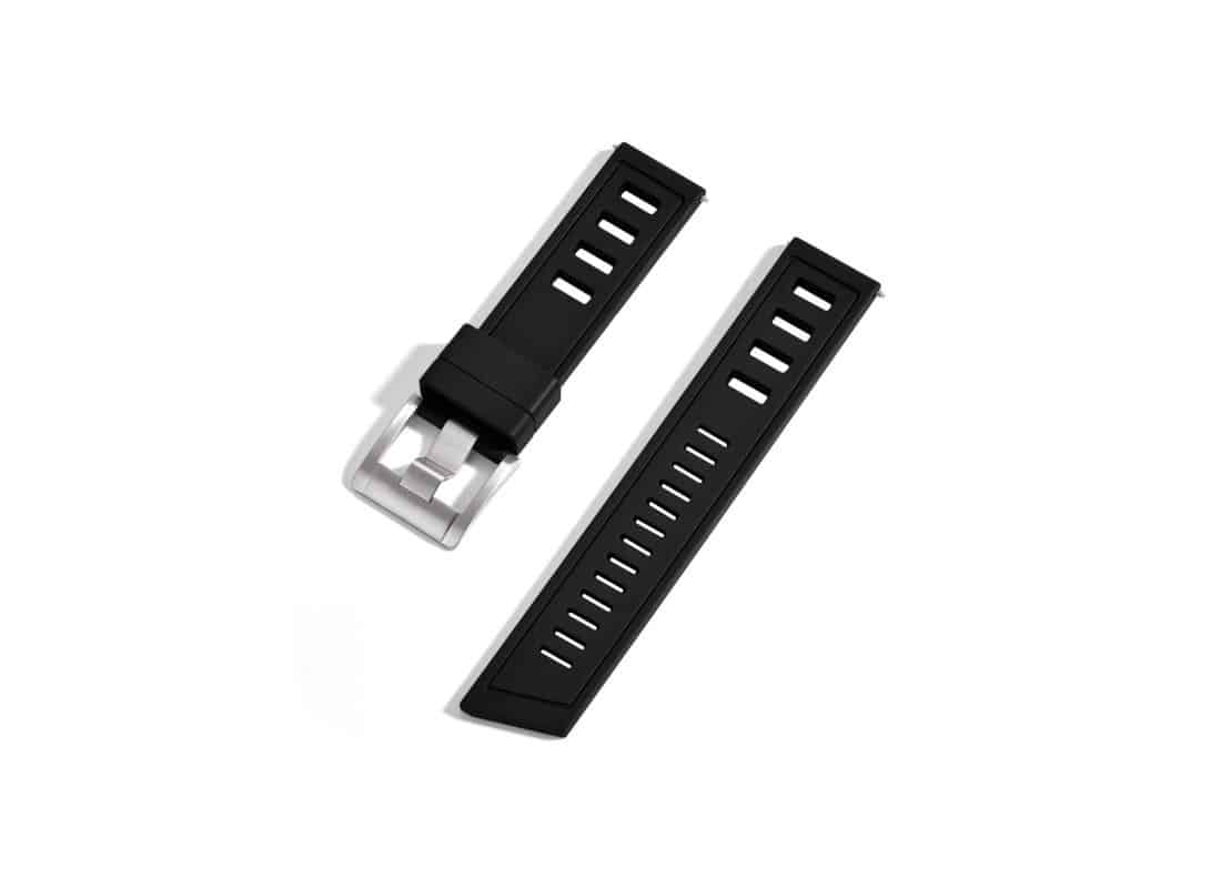 Bracelet montre en caoutchouc noir KronoKeeper Diver
