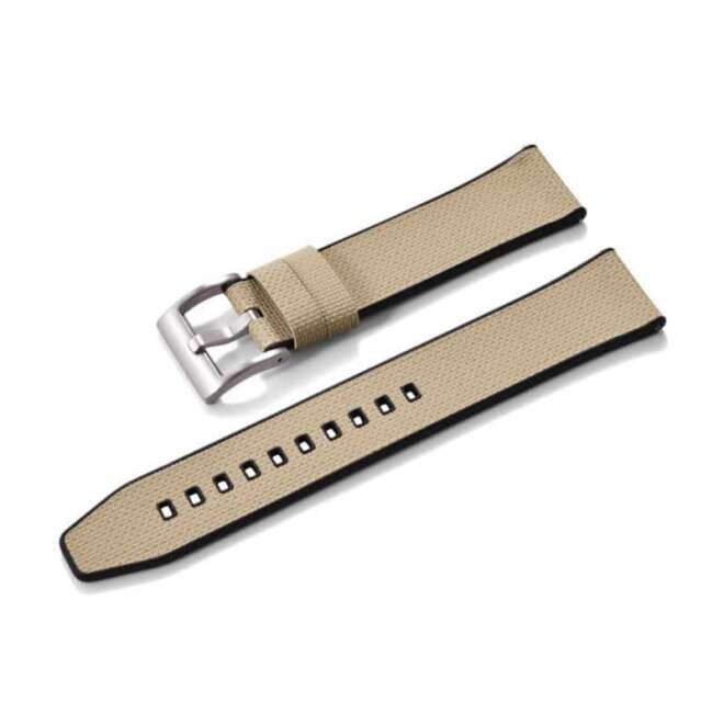 Beige double-layer FKM rubber watch strap KronoKeeper