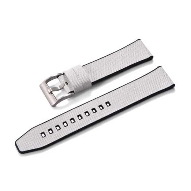 KronoKeeper White Double-Layer FKM Rubber Watch Strap
