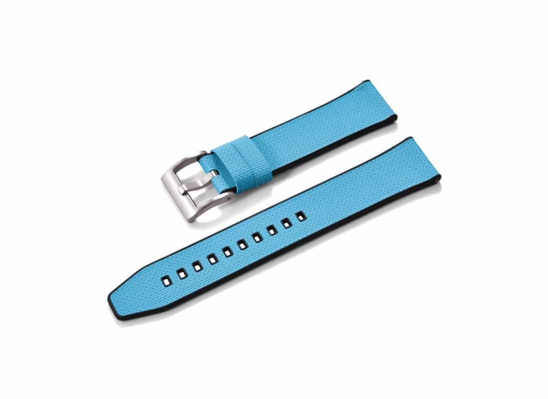 KronoKeeper Sky Blue Double-Layer FKM Rubber Watch Strap