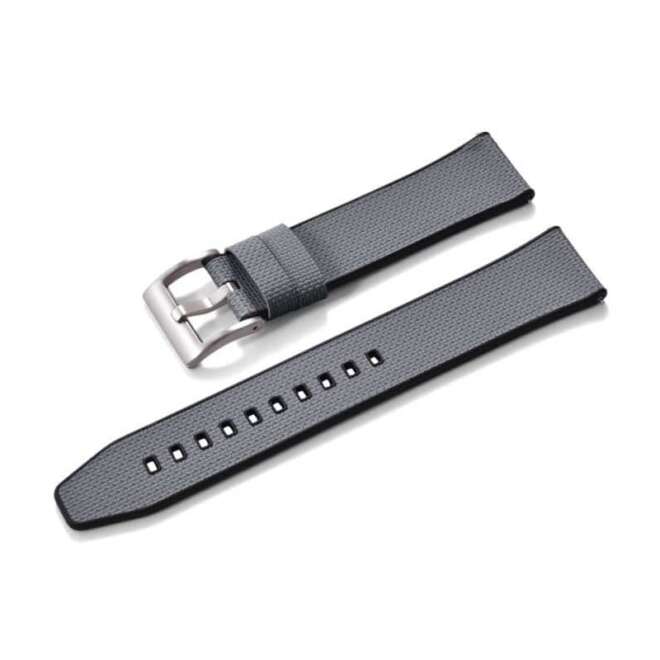 KronoKeeper grey double layer FKM rubber watch strap