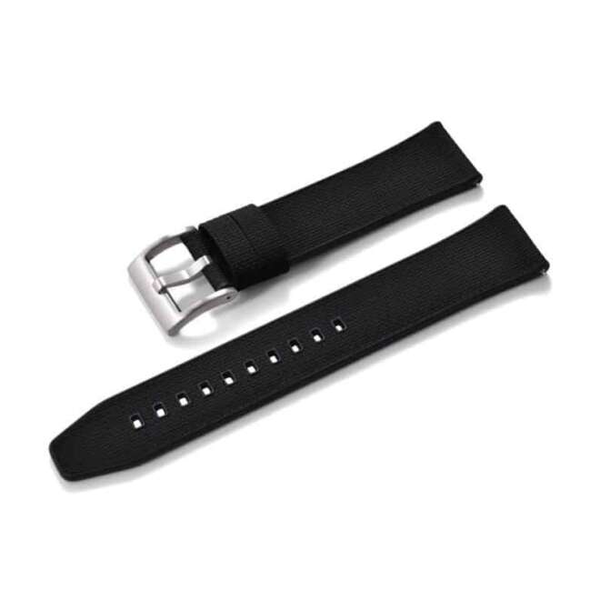 KronoKeeper Black Double-Layer FKM Rubber Watch Strap