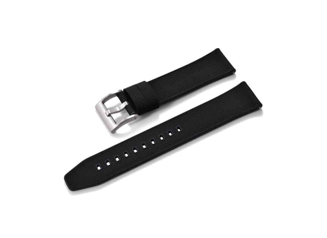 KronoKeeper Black Double-Layer FKM Rubber Watch Strap