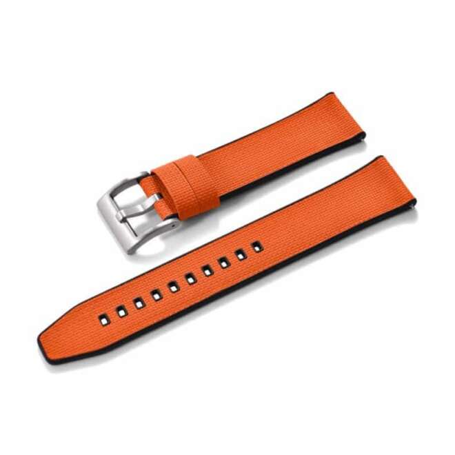 Orange double-layer FKM rubber watch strap