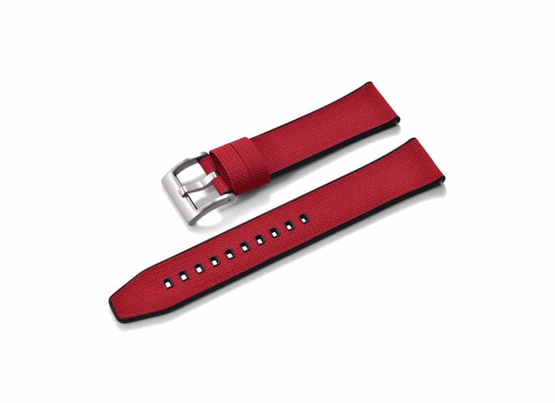KronoKeeper double-layer red FKM rubber watch strap