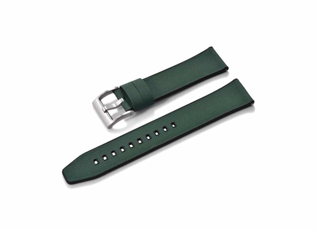 KronoKeeper Dark Green Double-Layer FKM Rubber Watch Strap