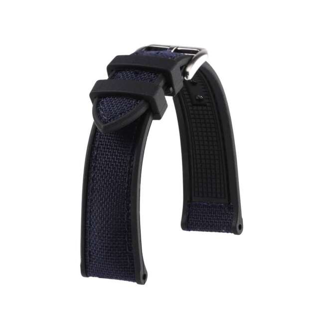 Bracelet de montre bleu KronoKeeper Marius en caoutchouc FKM et nylon cordura