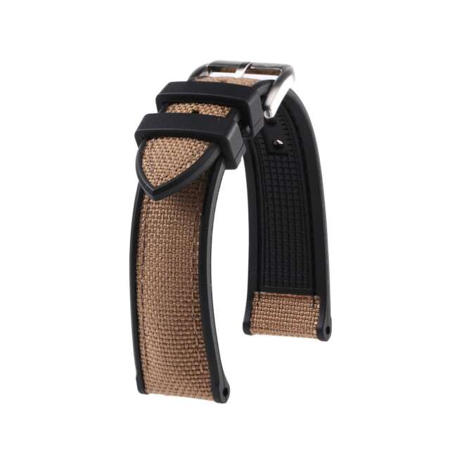 Bracelet montre Marius  en caoutchouc FKM avec nylon cordura sable par KronoKeeper
