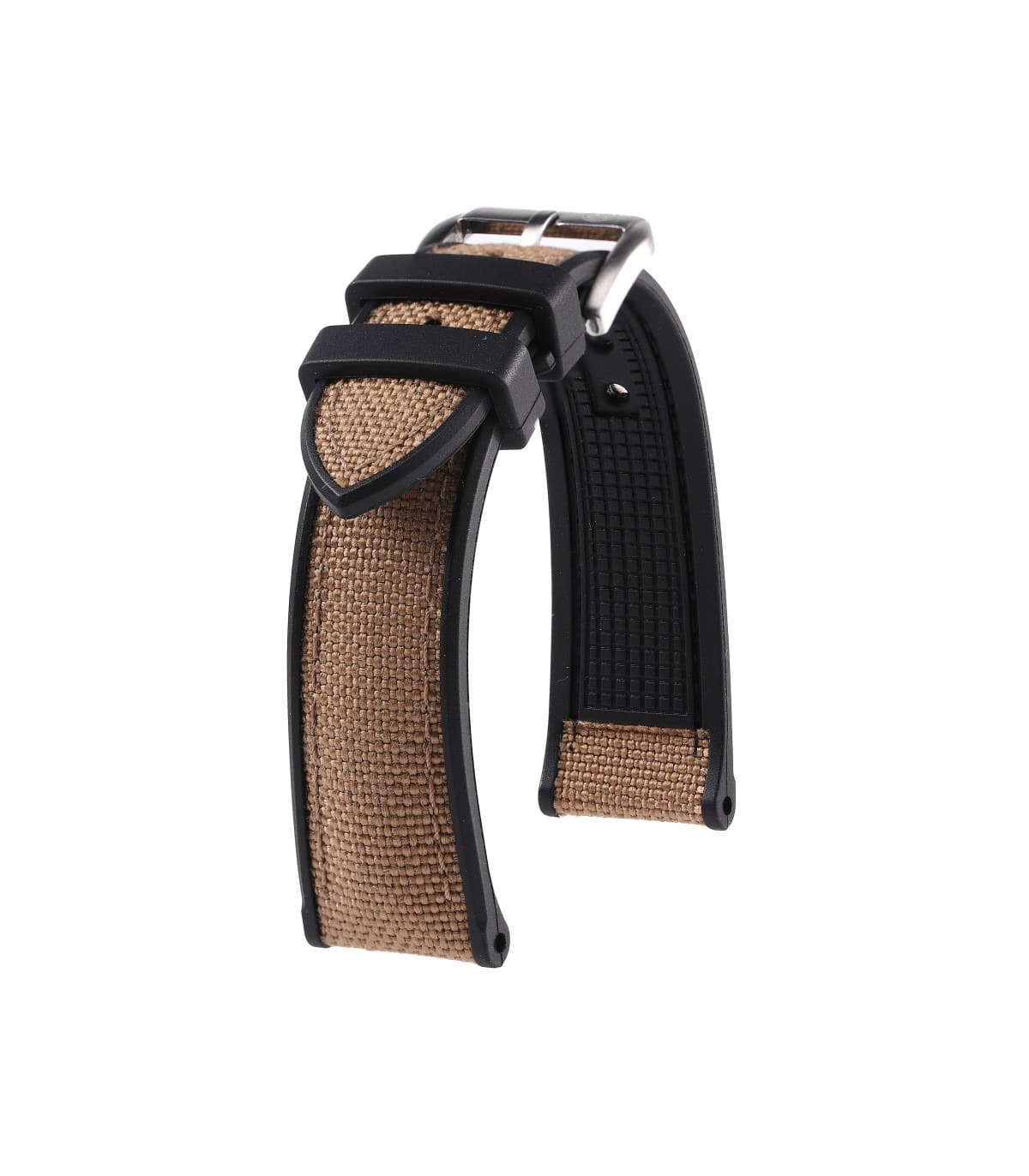 Marius FKM rubber watch strap with sand Cordura nylon by KronoKeeper