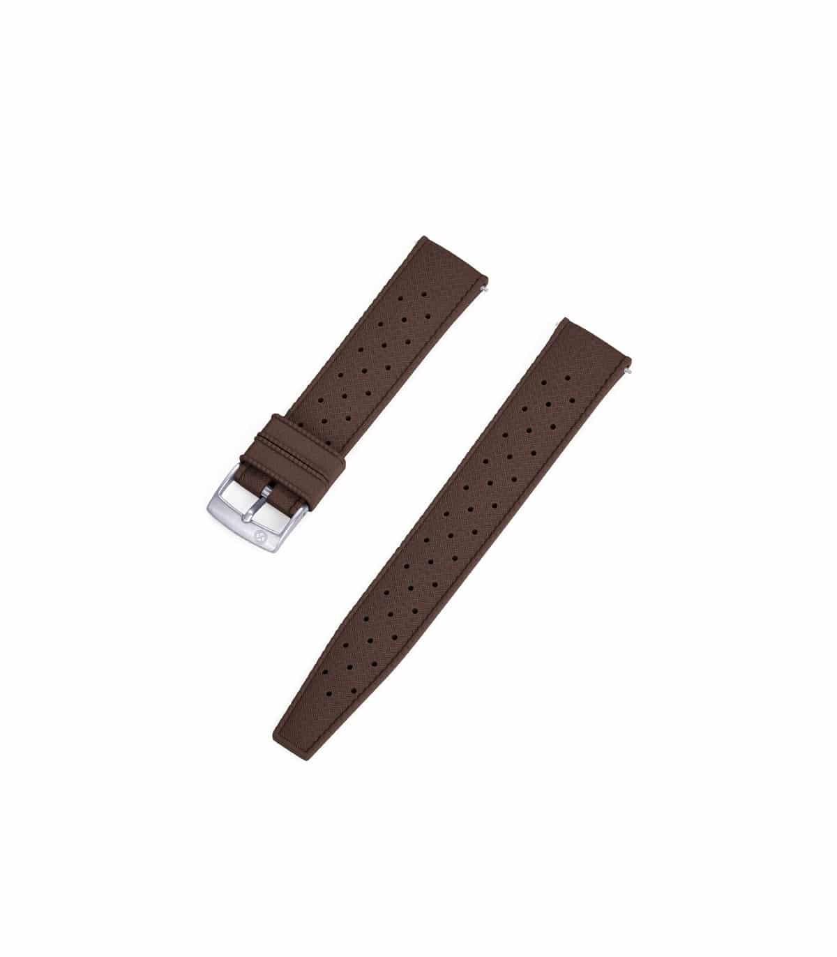 Bracelet de montre marron type Tropic caoutchouc KronoKeeper