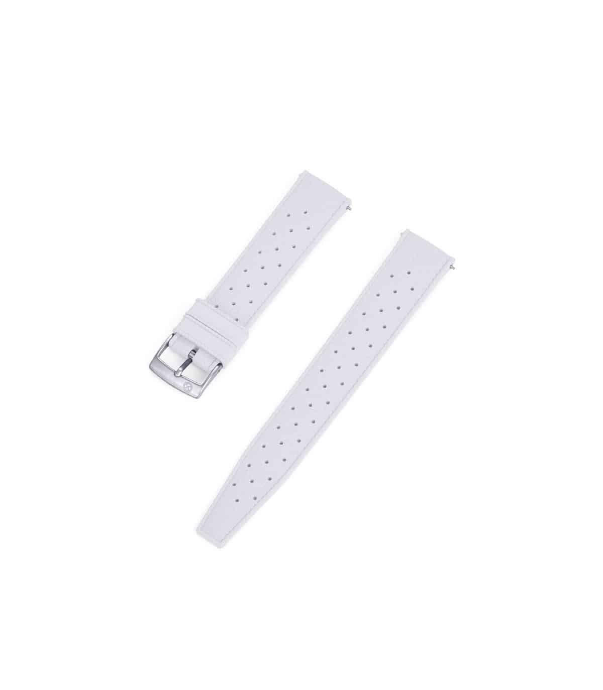 KronoKeeper White Tropic Rubber Watch Strap