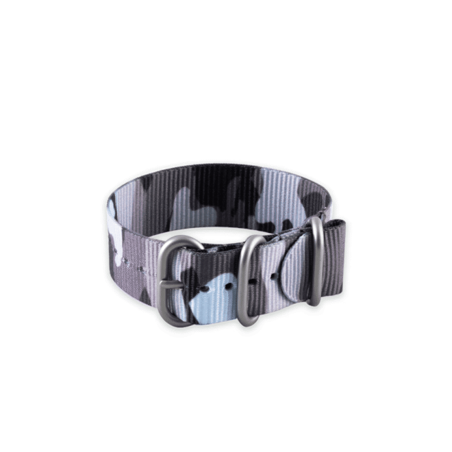 Bracelet de montre NATO type zulu 3 anneaux tissu Camo