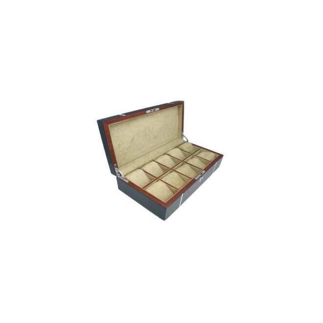 KronoKeeper Blue Lacquered Oak 10-Watch Box