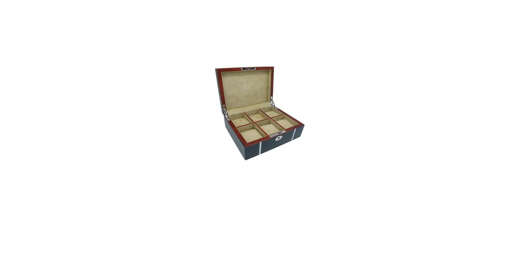 Blue lacquered oak watch box for 6 watches Kronokeeper