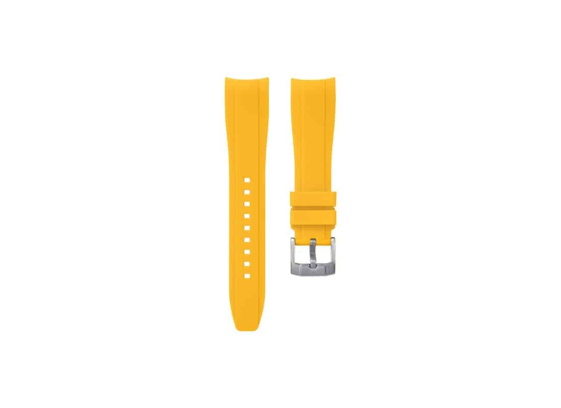 KronoKeeper integrated yellow rubber watch strap