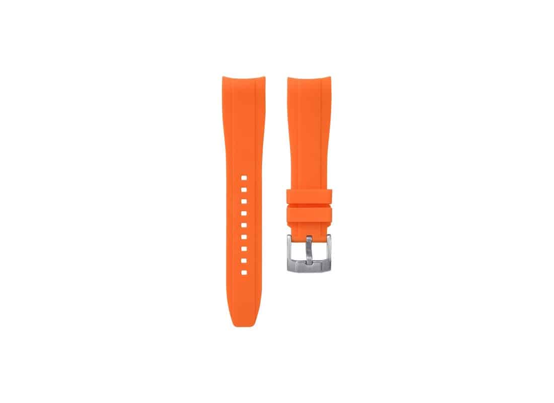 KronoKeeper Integrated Orange Rubber Watch Strap