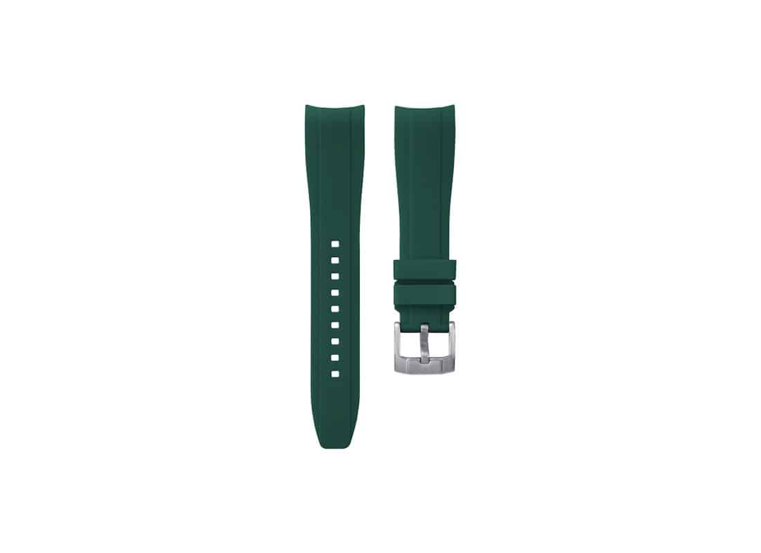 KronoKeeper green integrated rubber watch strap