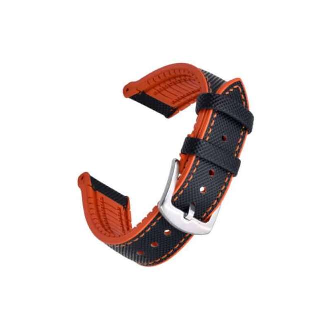 KronoKeeper Jules orange and black rubber watch strap