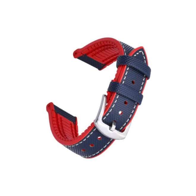 KronoKeeper Jules Red and Navy Blue Rubber Watch Strap