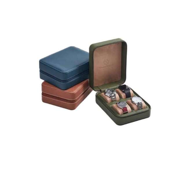 Ecrin de voyages 4 montres en cuir Kronokeeper Tiboulen