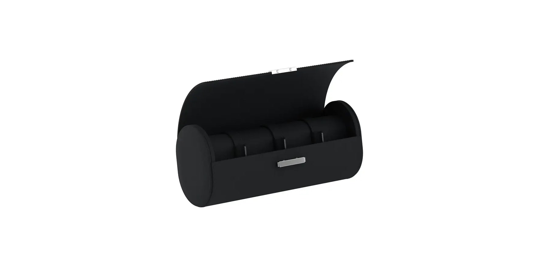 Scatola del Tempo Black Leather 4-Watch Pouch
