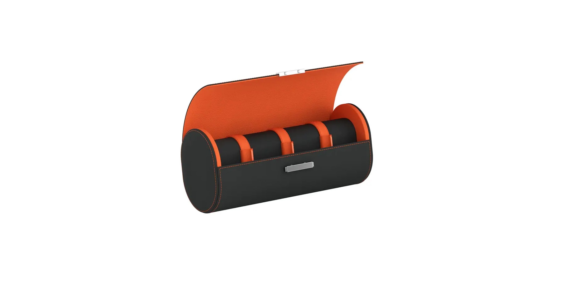 Slate and Orange Leather 4-Watch Case by Scalota Del Tempo
