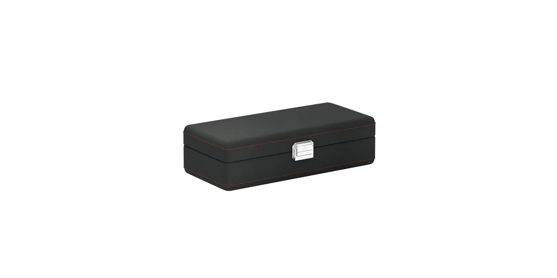Scatola del Tempo Valigetta 4 4-Watch Case in Slate Gray and Orange Leather - Image 2
