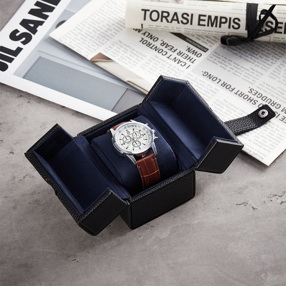 Oléron 1-Watch Black Leather Case Kronokeeper – View 8